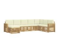 vidaXL Set di divani da esterno 8 pcs Bianco e Crema, Mobili da Giardino, Divano Moderno per Esterni, Set per Patio, Lounge Terrazza, Comfort Resistente