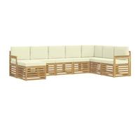 vidaXL Set di divani da esterno 8 pcs Bianco e Crema, Mobili da Giardino, Divano Moderno per Esterni, Set per Patio, Lounge Terrazza, Comfort Resistente