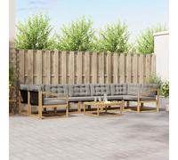 vidaXL Set di divani da esterno 8 pcs Bianco e Grigio Chiaro, Set Divano Moderno per Esterni, Mobili Resistenti, Elegante Collezione Giardino, Comodo Relax per il Patio