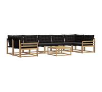 vidaXL Set di divani da esterno 8 pcs Bianco e Nero 79 x 79 x 37 cm, Set Divano Moderno per Esterni, Mobili Resistenti, Elegante Collezione Giardino, Comodo Relax per il Patio