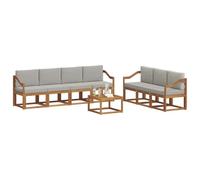 vidaXL Set di divani da esterno 8 pcs Grigio Naturale e Chiaro, Divano da Esterno Moderno, Sezionale da Giardino, Lounge Patio Durevole, Set Comodo per il Relax in Terrazza