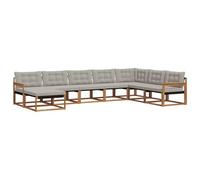 vidaXL Set di divani da esterno 8 pcs Grigio Naturale e Chiaro