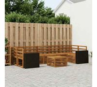 vidaXL Set di divani da esterno 8 pcs Naturale, Sofa Elegante da Giardino, Set Sezionale Moderno per Esterni, Lounge Durevole, Arredamento Comodo per Terrazzo