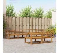 vidaXL Set di divani da esterno 8 pcs Naturale, Divano in legno di acacia, set lounge moderno, arredo giardino resistente, comodo per patio e bordo piscina