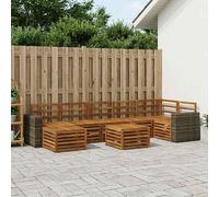 vidaXL Set di divani da esterno 8 pcs Naturale