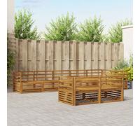 vidaXL Set di divani da esterno 8 pcs Naturale, Set di divani modulari da esterno, lounge resistente, arredo in acacia, posti moderni per il patio