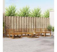 vidaXL Set di divani da esterno 8 pcs Naturale, Set di divani da esterno in legno di acacia, mobili da giardino moderni, posti a sedere modulari per lounge in patio e giardino, stile beige