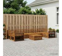 vidaXL Set di divani da esterno 8 pcs Naturale, Divano da giardino, mobili modulari, seduta resistente, lounge moderna per patio, set comodo per terrazzi