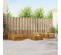 vidaXL Set divani 8 pcs Naturale Legno di Acacia Massello, Set divano sezionale da giardino, arredo esterno moderno, resistente per rilassarsi in giardino