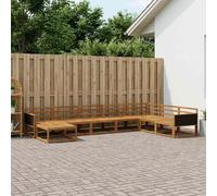 vidaXL Set di divani da esterno 8 pcs Naturale, Divano Sezionale Moderno in Acacia, Mobili da Giardino, Relax nel Patio, Comfort per il Tuo Giardino