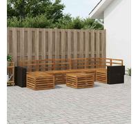 vidaXL Set di divani da esterno 8 pcs Naturale, Divano da giardino, set moderno per esterni, mobili sezionali per terrazza, lounge resistente e confortevole