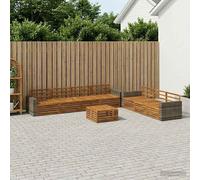 vidaXL Set di divani da esterno 8 pcs Naturale 79 x 79 x 37 cm