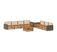 vidaXL Set di divani da esterno 8 pcs Naturale 79 x 79 x 37 cm, Divano da Giardino, Arredo Esterno Moderno, Set Sezionale per Terrrazza e Lounge Comfortevole