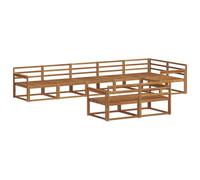 vidaXL Set di divani da esterno 8 pcs Naturale, Divano in Legno di Acacia, Mobili da Esterno Moderni, Set di Lounge per Giardino, Divano da Patio Durevole, Seduta Versatile a Bordo Piscina