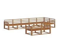 vidaXL Set di divani da esterno 8 pcs Naturale, Divano in Legno di Acacia, Mobili da Esterno Moderni, Set di Lounge per Giardino, Divano da Patio Durevole, Seduta Versatile a Bordo Piscina