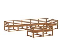 vidaXL Set di divani da esterno 8 pcs Naturale, Divano in Legno di Acacia, Mobili da Esterno Moderni, Set di Lounge per Giardino, Divano da Patio Durevole, Seduta Versatile a Bordo Piscina