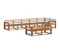 vidaXL Set di divani da esterno 8 pcs Naturale, Divano in Legno di Acacia, Mobili da Esterno Moderni, Set di Lounge per Giardino, Divano da Patio Durevole, Seduta Versatile a Bordo Piscina