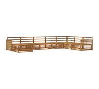 vidaXL Set di divani da esterno 8 pcs Naturale, Divano moderno da esterno, arredamento sezionale, relax in terrazza, set comodo per il patio