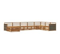 vidaXL Set di divani da esterno 8 pcs Naturale, Divano Lounge da Giardino, Mobili Sezionali Resistenti, Per Patio, Set di Arredo Terrazza