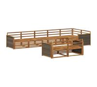 vidaXL Set di divani da esterno 8 pcs Naturale, Divano moderno in acacia, set esterno per terrazza, angolo relax in giardino e modularità senza pari