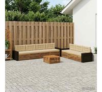 vidaXL Set di divani da esterno 8 pcs Naturale e Beige 79 x 79 x 37 cm