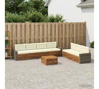 vidaXL Set di divani da esterno 8 pcs Naturale e Crema 79 x 79 x 37 cm, Divano da Giardino, Arredo Esterno Moderno, Set Sezionale per Terrrazza e Lounge Comfortevole