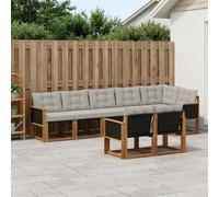 vidaXL Set di divani da esterno 8 pcs Naturale e Grigio Chiaro