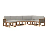 vidaXL Set di divani da esterno 8 pcs Naturale e Grigio Chiaro