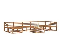 vidaXL Set di divani da esterno 8 pcs Naturale, Set di divani da giardino, mobili da esterno moderni, in legno di acacia, comodi per lounge e aree a bordo piscina
