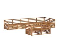 vidaXL Set di divani da esterno 8 pcs Naturale, Set di divani modulari da esterno, lounge resistente, arredo in acacia, posti moderni per il patio