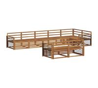 vidaXL Set di divani da esterno 8 pcs Naturale, Set di divani modulari da esterno, lounge resistente, arredo in acacia, posti moderni per il patio