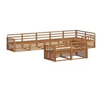 vidaXL Set di divani da esterno 8 pcs Naturale, Set di divani modulari da esterno, lounge resistente, arredo in acacia, posti moderni per il patio