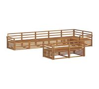 vidaXL Set di divani da esterno 8 pcs Naturale, Set di divani modulari da esterno, lounge resistente, arredo in acacia, posti moderni per il patio