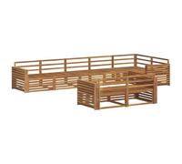 vidaXL Set di divani da esterno 8 pcs Naturale, Set di divani modulari da esterno, lounge resistente, arredo in acacia, posti moderni per il patio