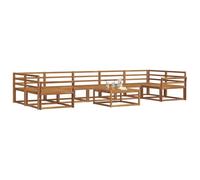 vidaXL Set di divani da esterno 8 pcs Naturale, Set di divani da esterno in legno di acacia, mobili da giardino moderni, posti a sedere modulari per lounge in patio e giardino, stile beige