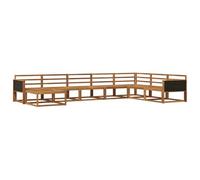 vidaXL Set di divani da esterno 8 pcs Naturale, Divano Sezionale Moderno in Acacia, Mobili da Giardino, Relax nel Patio, Comfort per il Tuo Giardino