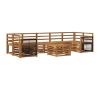 vidaXL Set di divani da esterno 8 pcs Naturale, Divano da giardino, set moderno per esterni, arredo resistente per patio, terrazza comoda