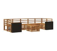 vidaXL Set di divani da esterno 8 pcs Naturale, Sofa Elegante da Giardino, Set Sezionale Moderno per Esterni, Lounge Durevole, Arredamento Comodo per Terrazzo