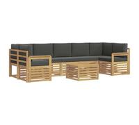 vidaXL Set di divani da esterno 8 pezzi, bianco e antracite, divano da giardino, set da esterno moderno, mobili durevoli per patio, zona relax confortevole