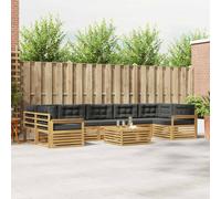 vidaXL Set di divani da esterno 8 pcs Bianco e Antracite, Divano moderno da esterno, arredo sezionale, lounge patio, posti in terrazza, set comfort giardino