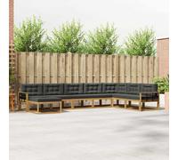 vidaXL Set di divani da esterno 8 pcs Bianco e Antracite, Set Divano Sezionale Moderno per Esterni, Mobili Resistenti da Giardino, Seduta in Legno Acacia, Lounge Chic