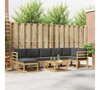 vidaXL Set di divani da esterno 8 pz Bianco e Antracite Poliestere