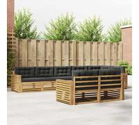 vidaXL Set di divani da esterno 8 pcs Bianco e Antracite, Divano moderno in acacia, set esterno per terrazza, angolo relax in giardino e modularità senza pari