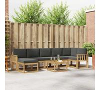 vidaXL Set di divani da esterno 8 pz Bianco e Antracite Poliestere