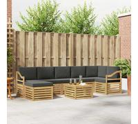 vidaXL Buiten bankenset 8 st Wit en antracietkleurig Polyester
