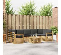 vidaXL Set di divani da esterno 8 pezzi, bianco e antracite, divano da giardino, set da esterno moderno, mobili durevoli per patio, zona relax confortevole