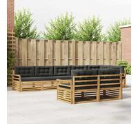 vidaXL Set di divani da esterno 8 pcs Bianco e Antracite, Divano moderno in acacia, set esterno per terrazza, angolo relax in giardino e modularità senza pari