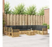 vidaXL Set di divani da esterno da 8 pezzi, bianco e antracite, divano moderno per esterni, mobile sezionale, durevole, ideale per patio e terrazza