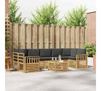 vidaXL Set di divani da esterno, 8 pezzi, bianco e antracite, divano da giardino, set moderno per esterni, mobili resistenti per patio, sedute comode
