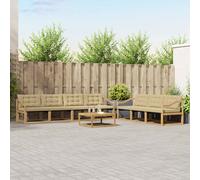 vidaXL Buiten bankenset 8 st Wit en Beige